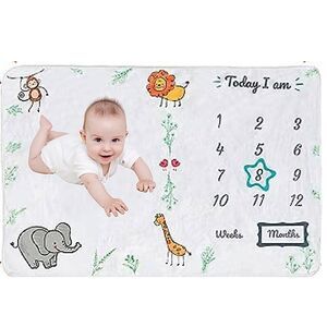 Baby Milestone Blanket Monthly 40 x 60 Fleece Baby Blanket Super Soft Cozy New
